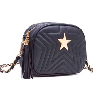 Black Gold Star Bag with Tassel
